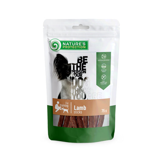 Nature's Protection šunų skanėstai ėrienos pagaliukai, 75 g