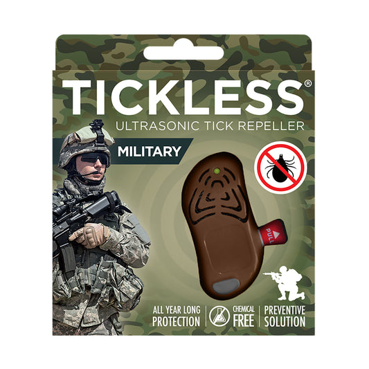 TickLess Military žmonių ultragarsinis pakabukas nuo erkių ir blusų, rudas