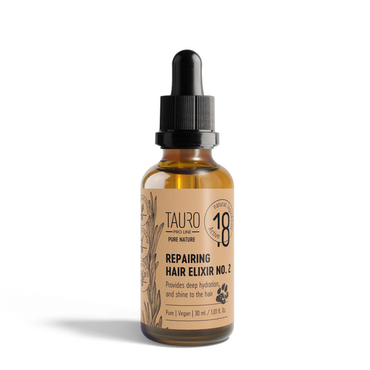 TAURO PRO LINE Pure Nature Repairing Elixir No. 2, šunų ir kačių kailį atkuriantis eliksyras, 30 ml