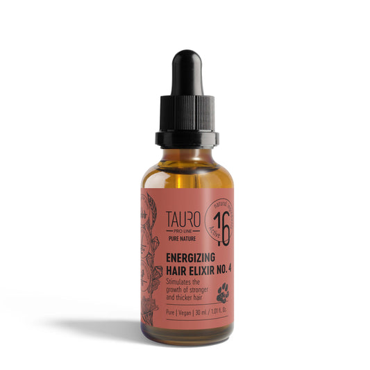 TAURO PRO LINE Pure nature Energizing Elixir No. 4, eliksyras šunų ir kačių kailio augimui skatinti, 30 ml