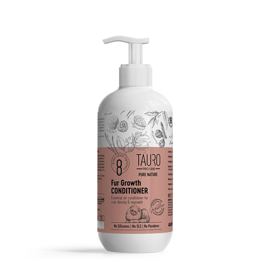 Tauro Pro Line Pure Nature Fur Growth šunų ir kačių kailio augimą skatinantis kondicionierius, 400 ml