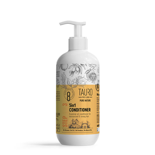 Tauro Pro Line Pure Nature 5in1 šunų ir kačių kailį drėkinantis kondicionierius, 400 ml
