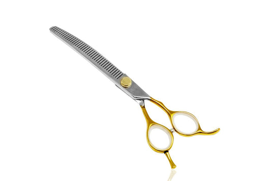 Nerūdijančiojo plieno lenktos žirklės filiravimui "Perfection by Janita J. Plunge, 18 cm