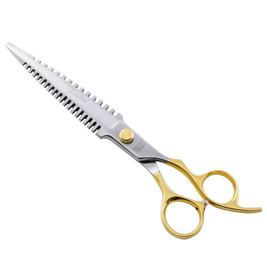 Daugiafunkcės – kirpimo ir filiravimo žirklės su dėklu, Janitos Plungės Perfection linija, 19 cm