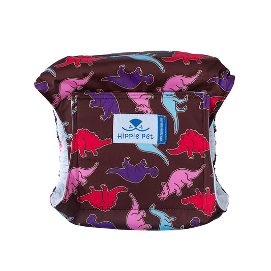 Šunų patinų daugkartinio naudojimo sauskelnės, dinozaurai  M