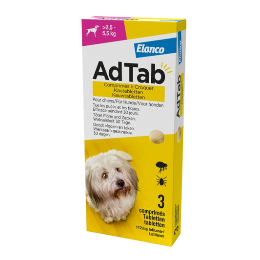 Šunų kramtomosios tabletės Elanco AdTab (2,5-5,5 kg, 1 tab.)
