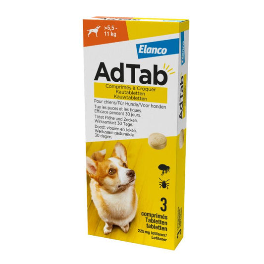 Šunų kramtomosios tabletės Elanco AdTab (5,5-11 kg, 1 tab.)