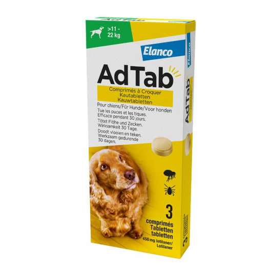 Šunų kramtomosios tabletės Elanco AdTab (11–22 kg,1 tab.)