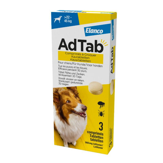 Šunų kramtomosios tabletės Elanco AdTab (22–45 kg, 1 tab.)