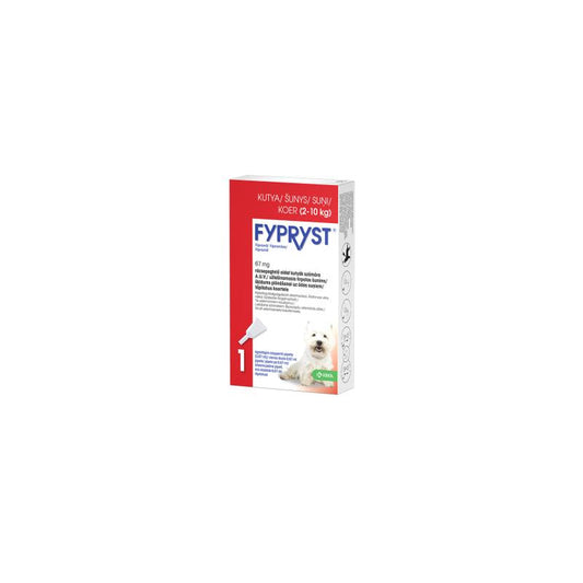 Šunų (2-10 kg) tirpalas nuo erkių ir blusų FYPRYST 0,67 ml