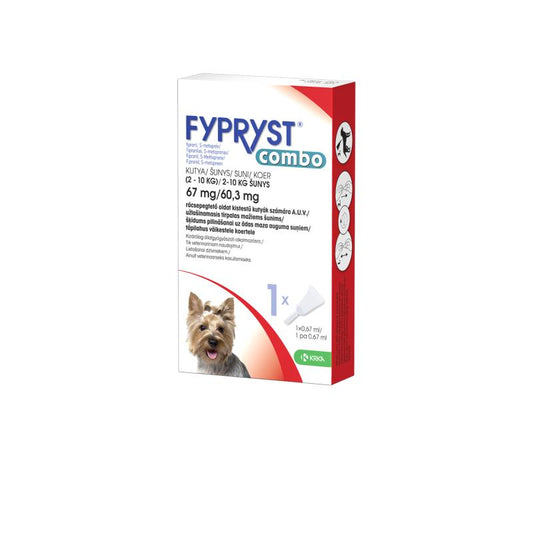 Šunų (2-10 kg) tirpalas nuo erkių ir blusų FYPRYST Combo