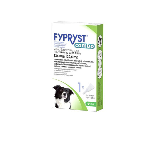 Šunų (10-20 kg) tirpalas nuo erkių ir blusų FYPRYST Combo