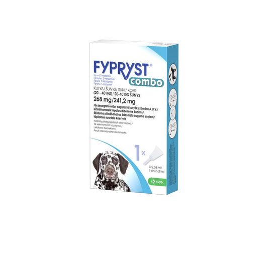 Šunų (20-40 kg) tirpalas nuo erkių ir blusų FYPRYST Combo