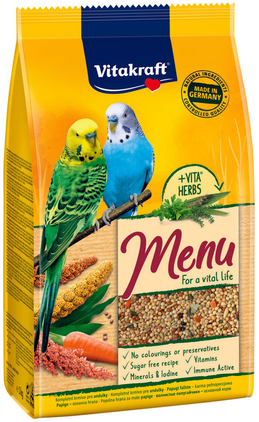 Vitakraft Premium Menu visavertis banguotųjų papūgų lesalas