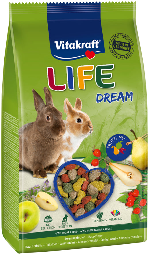 Vitakraft Life Dream visavertis nykštukinių triušių pašaras