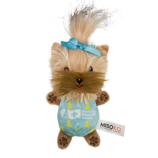 Šunų pliušinis žaislas JORKŠYRO TERJERAS su keičiamomis garsinėmis detalėmis