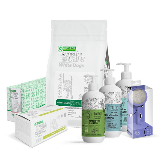 Visų dydžių ir amžių šunims skirtas universalus priežiūros priemonių rinkinys